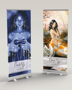 Roll Up Displays, digitaldruck für den Messestand einer Künstlerin aus Rheinfelden